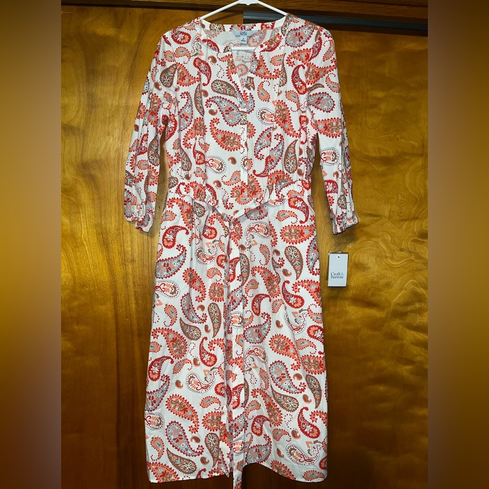 Croft & Barrow Paisley Print Splitneck Shirt Dress